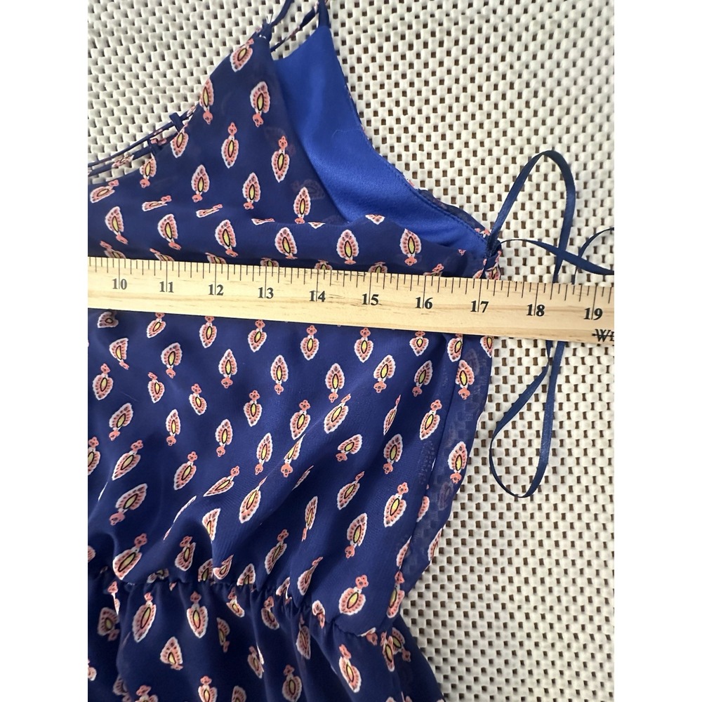 Sienna Sky Navy Blue Printed Maxi Dress with Border Trim - Picture 8 of 9